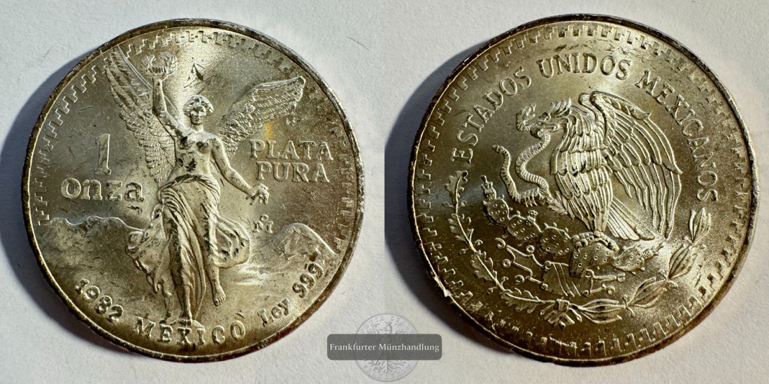  Mexico 1 Onza Libertad Plata Pura 1982 FM-Frankfurt KM#494.1 Feinsilber: 31,1g   