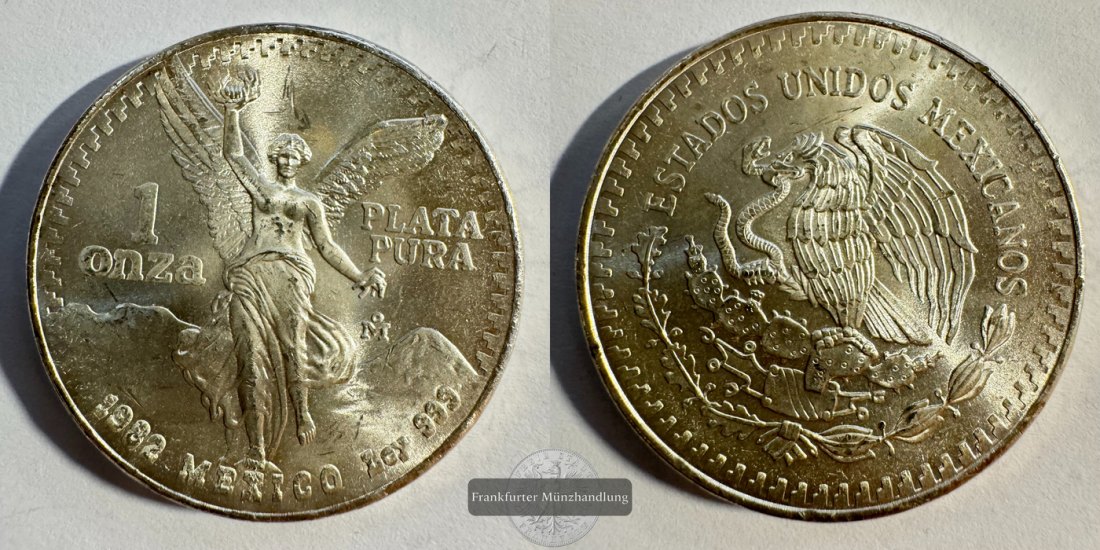  Mexico 1 Onza Libertad Plata Pura 1982 FM-Frankfurt KM#494.1 Feinsilber: 31,1g   