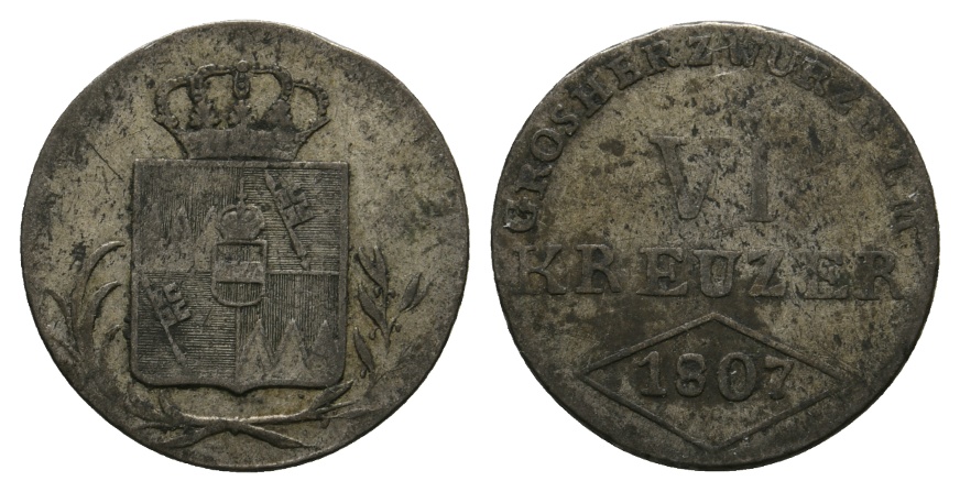 Altdeutschland; Würzburg; Kleinmünze 1807   