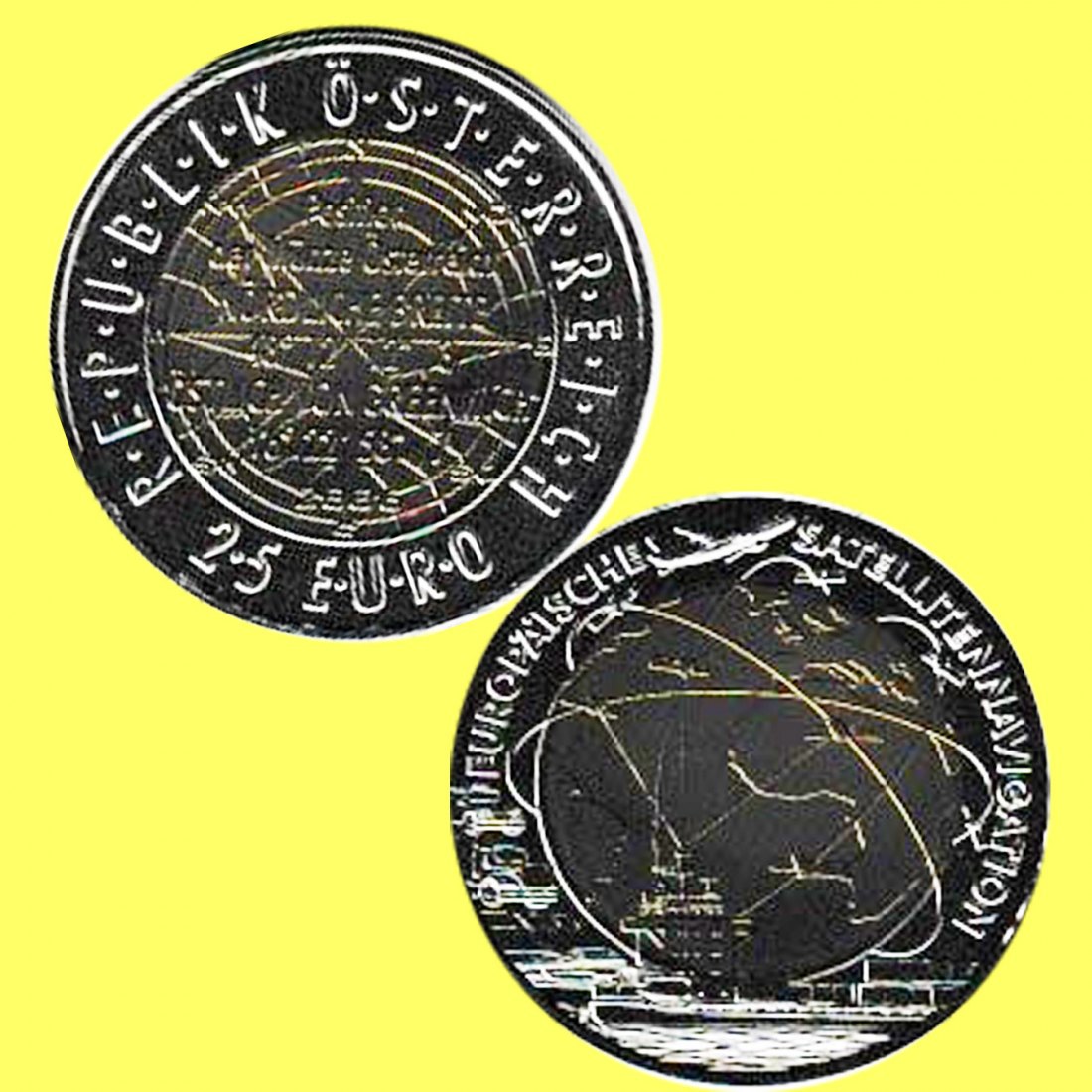  25€-Niob-Silbermünze Österr. *Europäische Satellitennavigation* 2006 *hgh*   