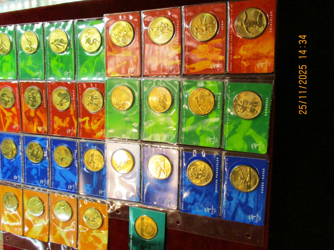  29 x 5 Dollars Australien Sydney 2000 Metall: Al-Zn-Bronze Gewicht: 580 Gramm   