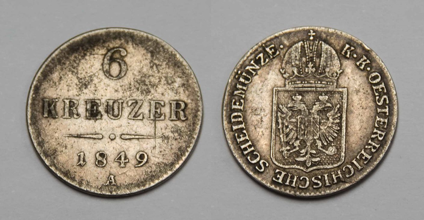  Österreich 6 Kreuzer 1849 A Franz-Joseph I. 1848-1916 ss+   