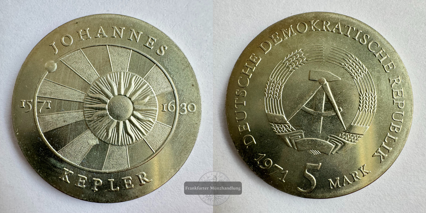  DDR 1971 5 Mark, 400. Geburtstag von Johannes Kepler FM-Frankfurt   