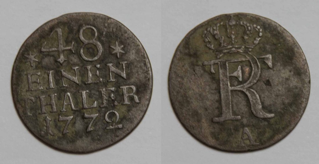  Brandenburg-Preußen 1/48 Taler 1772 A Friedrich II. 1740-1786 ss   
