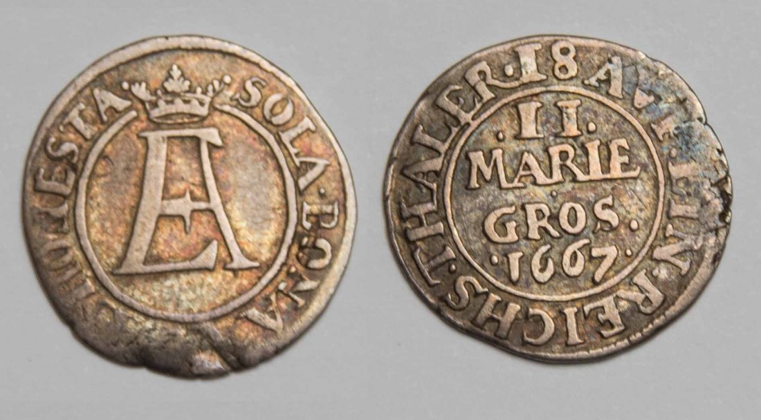  Osnabrück, Bistum 2 Mariengroschen 1667 Melle Ernst August I. 1662-1698 ss   