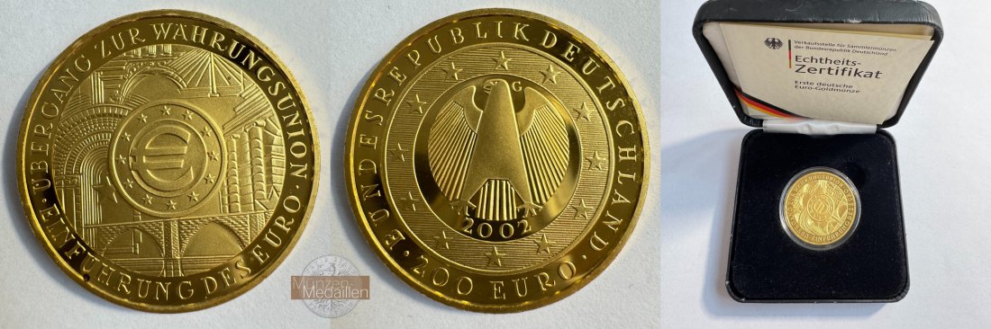  Deutschland 200 Euros 2002 G MM-Frankfurt Feingold: 31,1g   