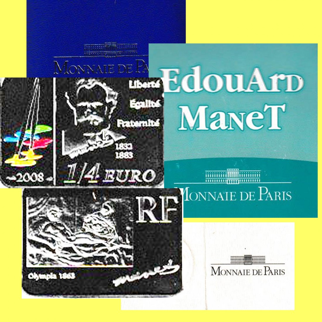  Frankreich 1/4€-Silbermünze *Edouard Manet* 2008 in Farbe *PP* nur 7.695St!   