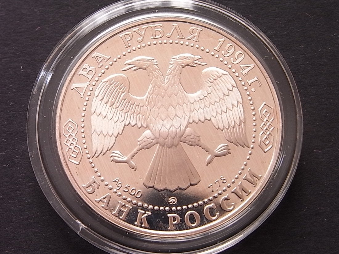  Russland 2 Rubel 1994 Repin Proof Silber   