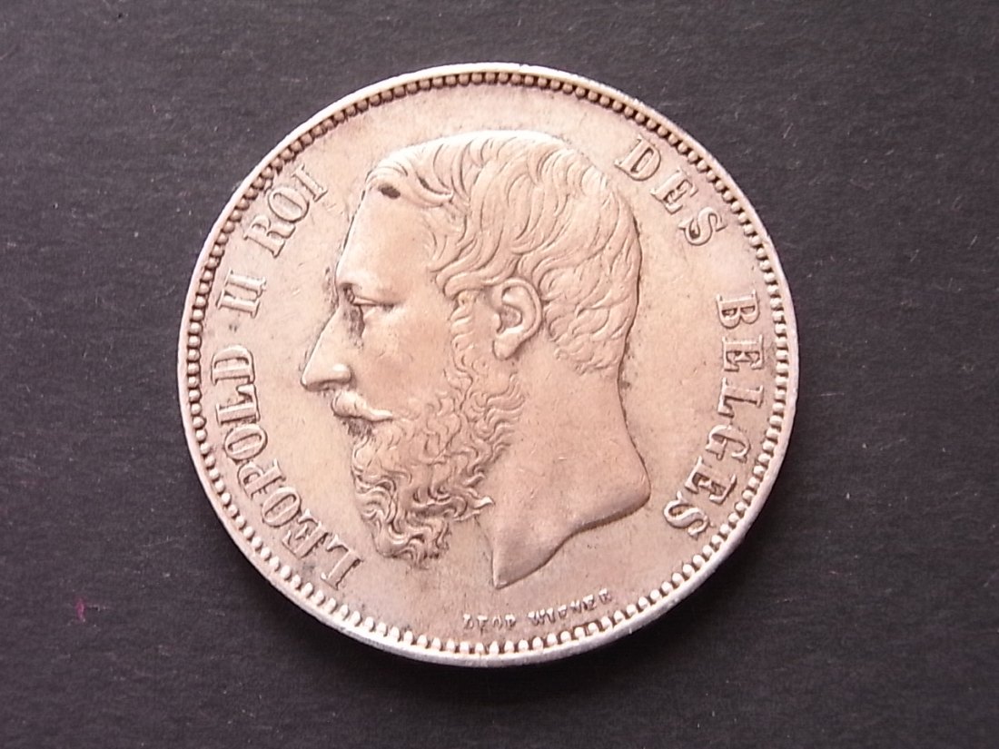  Belgien 5 Francs 1874 ss   