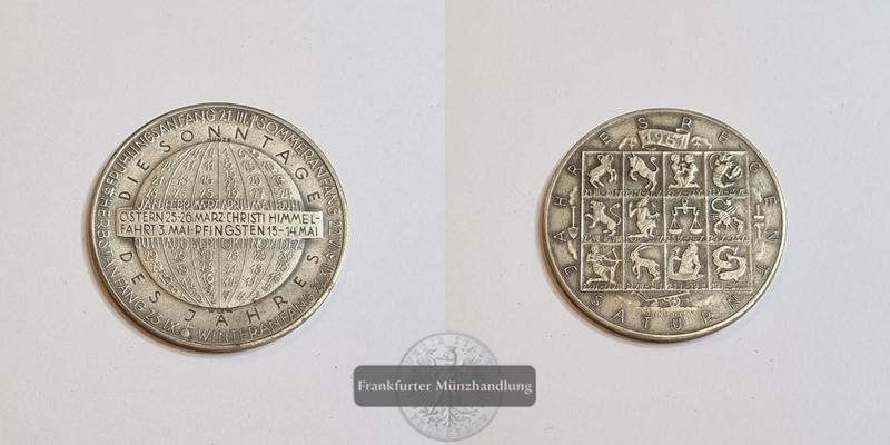  Österreich Kalendermedaille 1951 Sonntage & Zodiak FM-Frankfurt   
