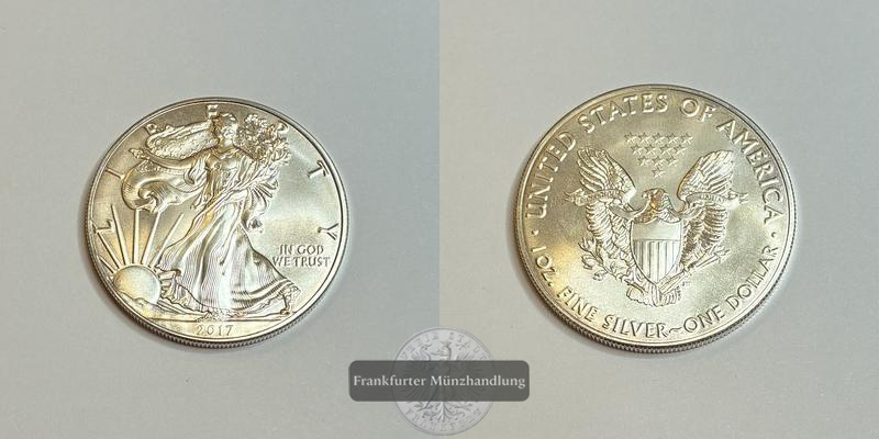  USA 1 Dollar  2017 American Eagle  FM-Frankfurt Feinsilber: 31,1g   