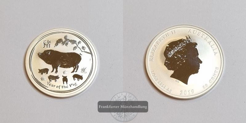  Australien 50 Cent 2019 Year of the Pig FM-Frankfurt Feinsilber: 15,55g   