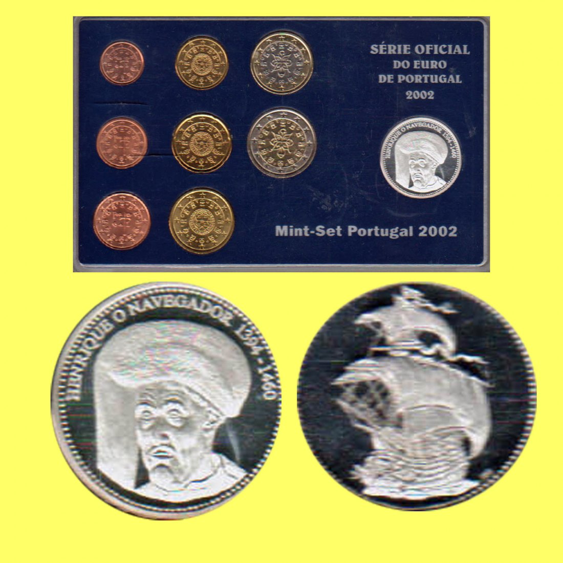  Offiz S-KMS Portugal *Heinrich der Seefahrer* 2002 mit Silbermed. *PP* nur 5.000St!   