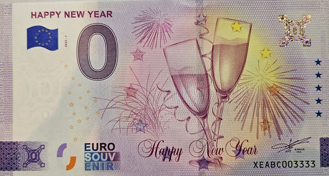  100x 0 Euro Schein Happy New Year XEABC 2025-1   