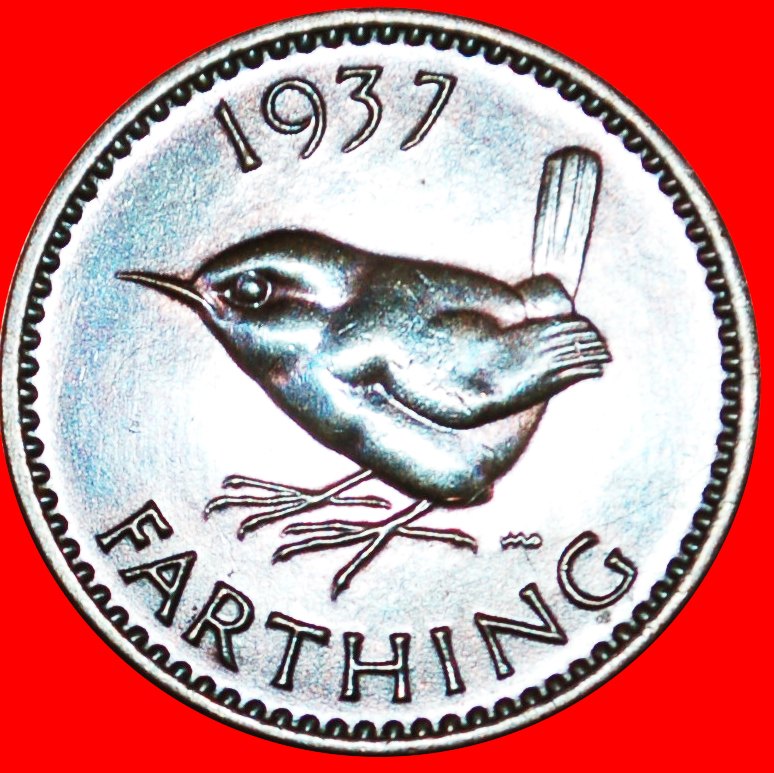  Ⰿ WREN: GREAT BRITAIN ★ FARTHING 1937! GEORGE VI (1937-1952)★LOW START ★ NO RESERVE!   