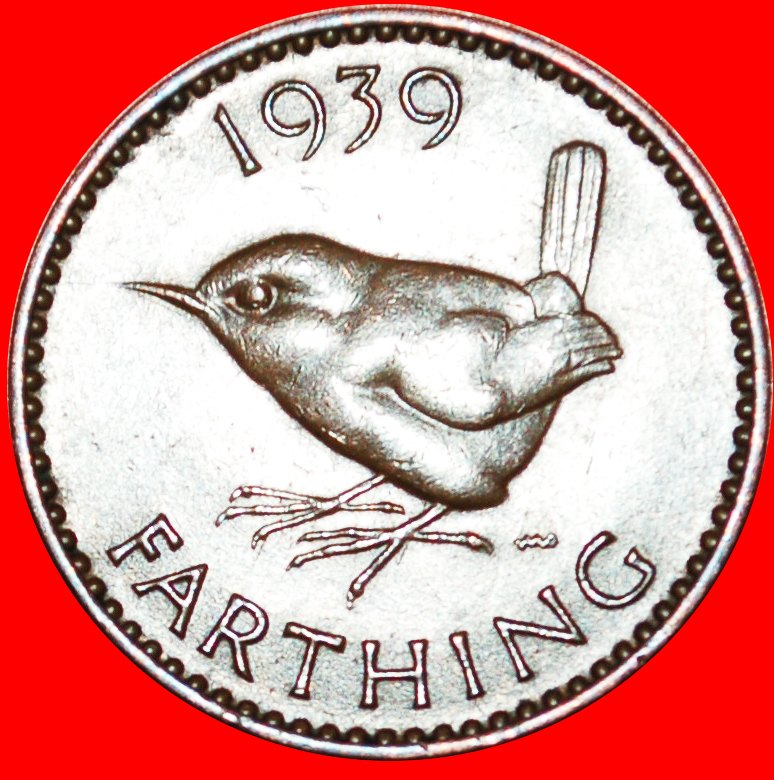  Ⰿ WREN: GREAT BRITAIN★FARTHING 1939! GEORGE VI (1937-1952) WARTIME 1939-1945★LOW START ★ NO RESERVE!   