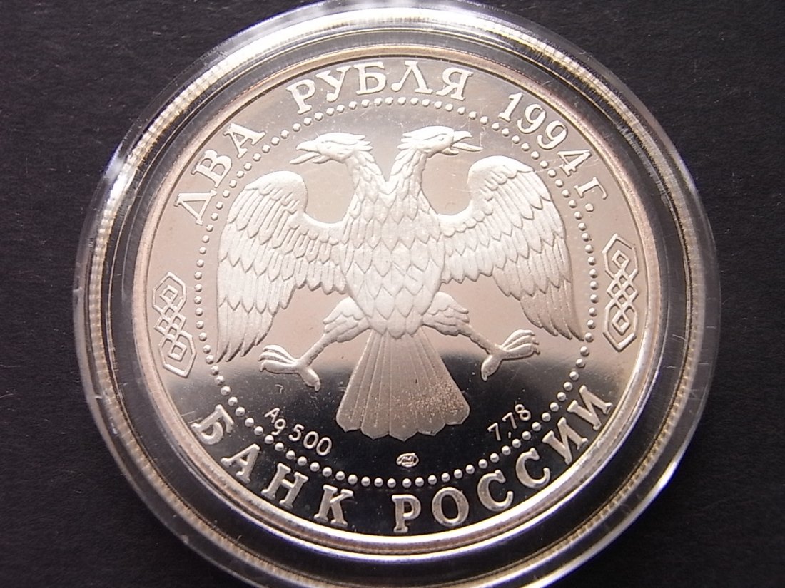  Russland 2 Rubel 1994 Krylow Proof Silber   