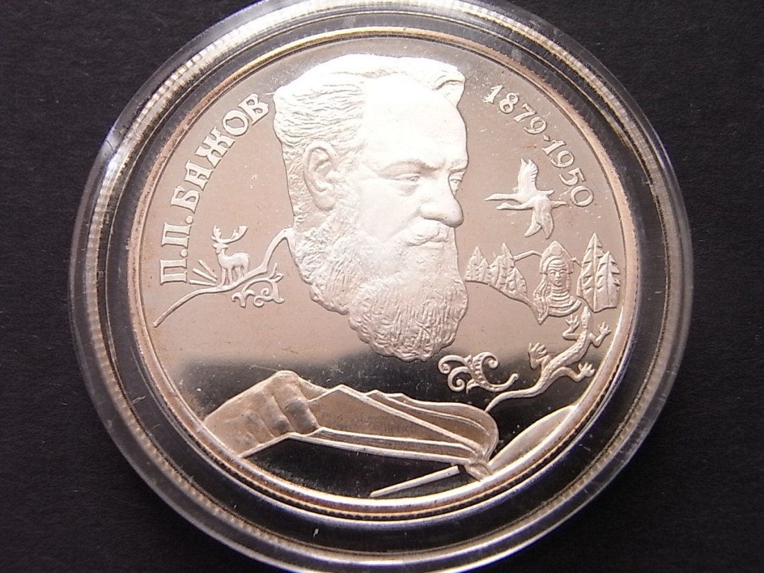  Russland 2 Rubel 1994 Baschow Proof Silber   