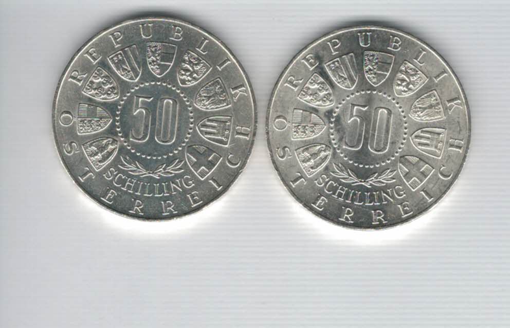  50 Schilling 1963 Tirol 600 Jahre bei Österreich 18g fein Ag Spittagold9800 (4584/2)   