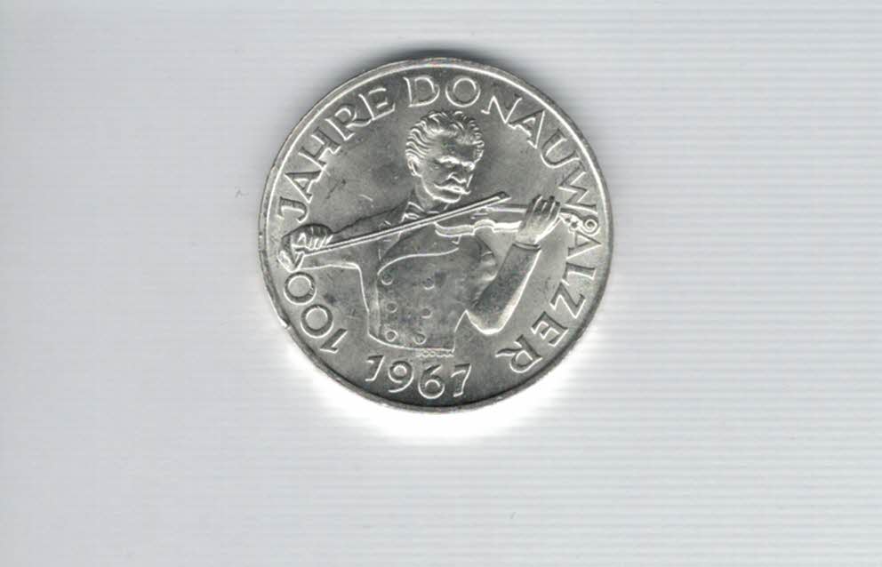  50 Schilling 1967 100 Jahre Donauwalzer silber 18g fein Österreich Spittalgold9800 (4584/6)   