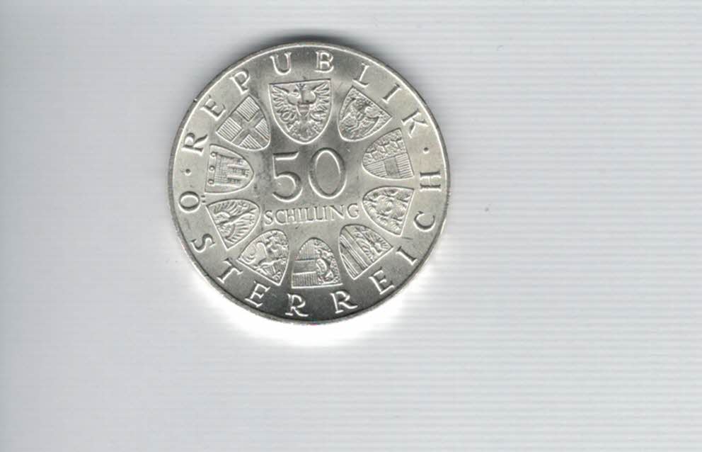  50 Schilling 1968 50 Jahre Republik silber 18g fein Österreich Spittalgold9800 (4584/7)   