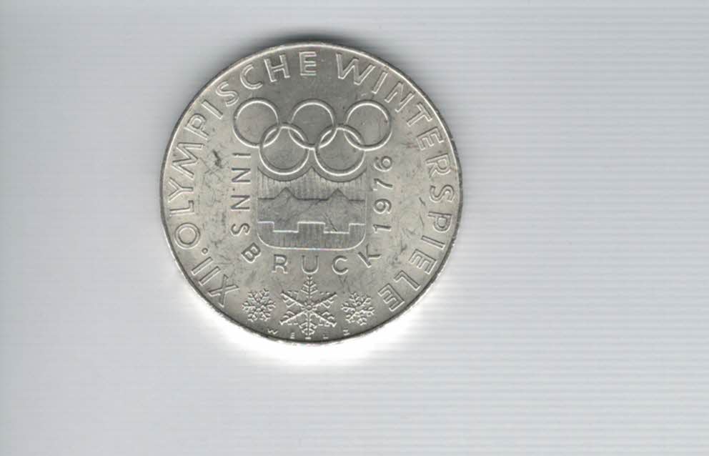  100 Schilling 1974 Olympische Winterspiele 1976 Innsbruck 15,36 Fein silber Österreich (01914/1)   