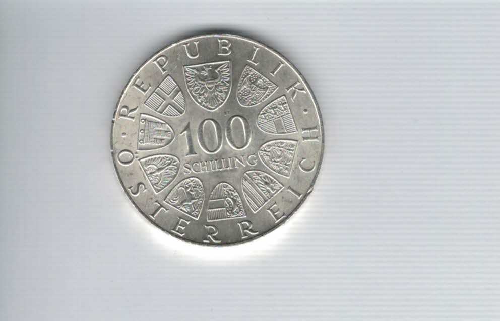  100 Schilling 1974 Olympische Winterspiele 1976 Innsbruck 15,36 Fein silber Österreich (01914/1)   