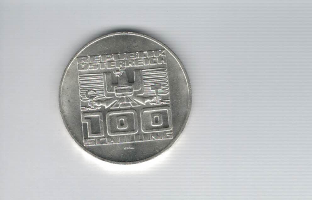  100 Schilling 1978 1100 Jahre Villach/Kärnten Ag 15,36g fein Österreich Spittalgold9800 (01914/19   