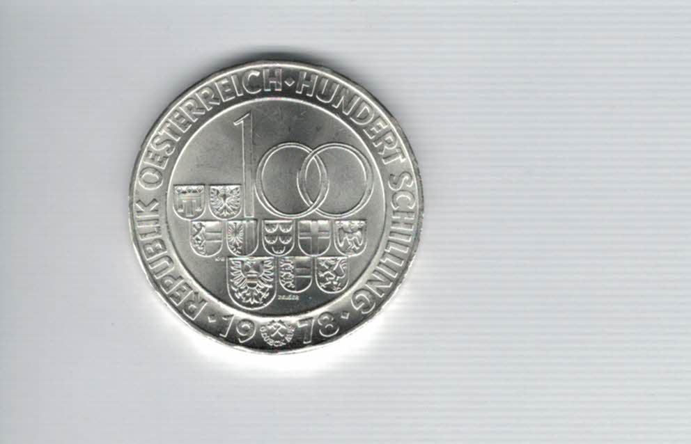  100 Schilling 1978 Arlberg Straßentunnel silber/15,36g fein Österreich Spittalgold9800(01914/20)   