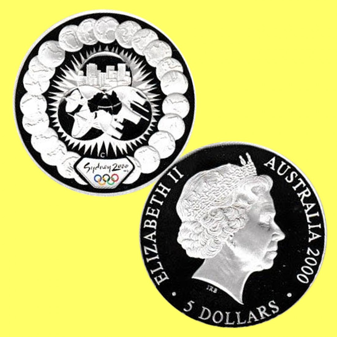  Austr 5$-Silbermünze *XXVII. Olymp. Sommerspiele - Errungenschaften* 2000 PP 1oz in Farbe   