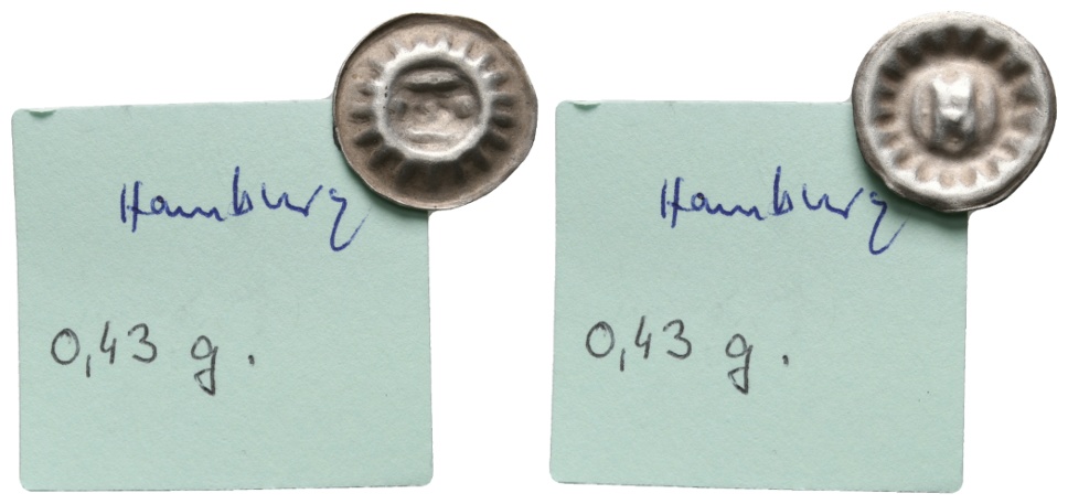  Mittelalter; Hamburg; Pfennig; 0,43 g   