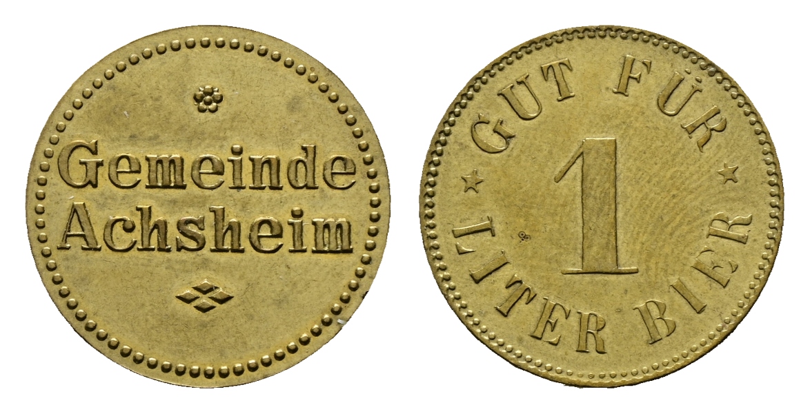  Bayern, Gemeinde Achsheim, Biermarke; Menzel-   