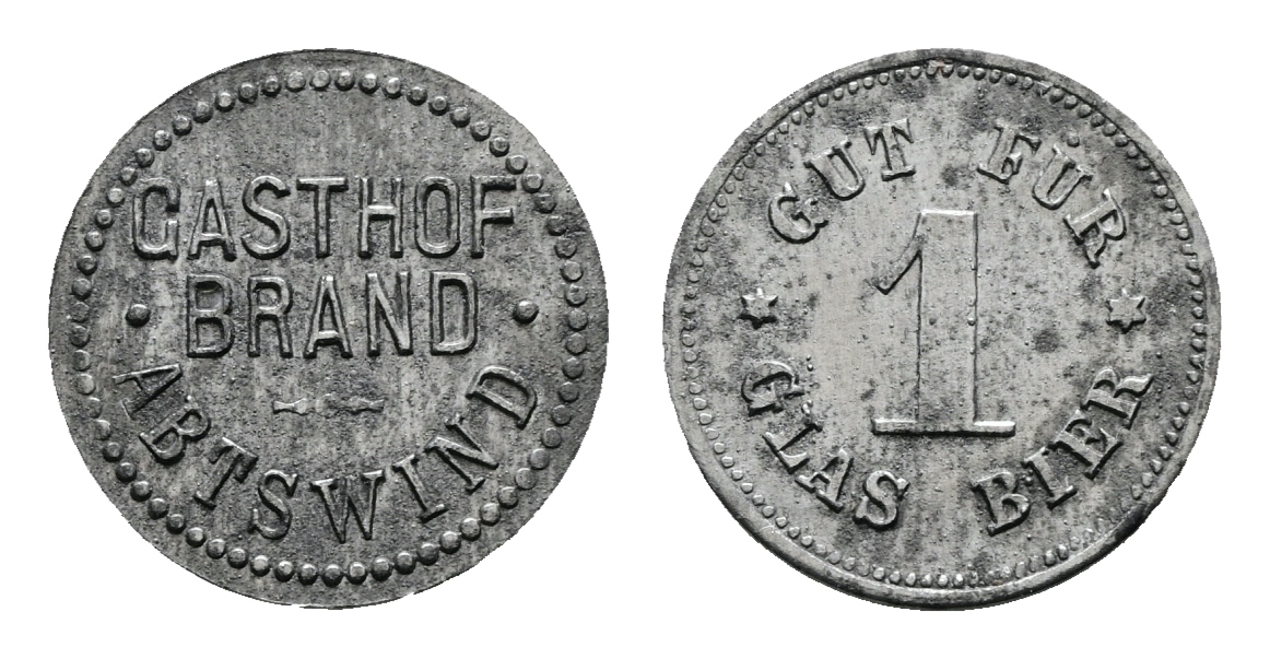  Bayern, Abtswind, Gasthof Brand, Biermarke; Menzel-   