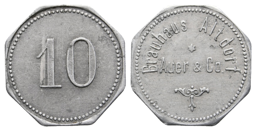  Bayern, Altdorf, Brauhaus Auer & Co., ZW 10; Menzel 297.3   