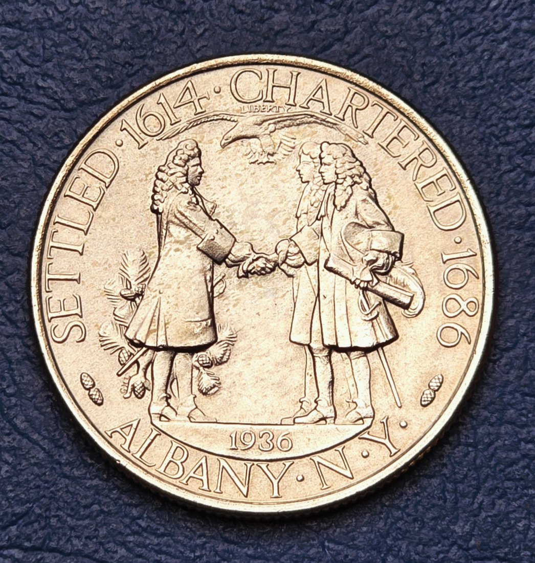  Half Dollar Commemorativ USA Sondermünze Albany 1936   