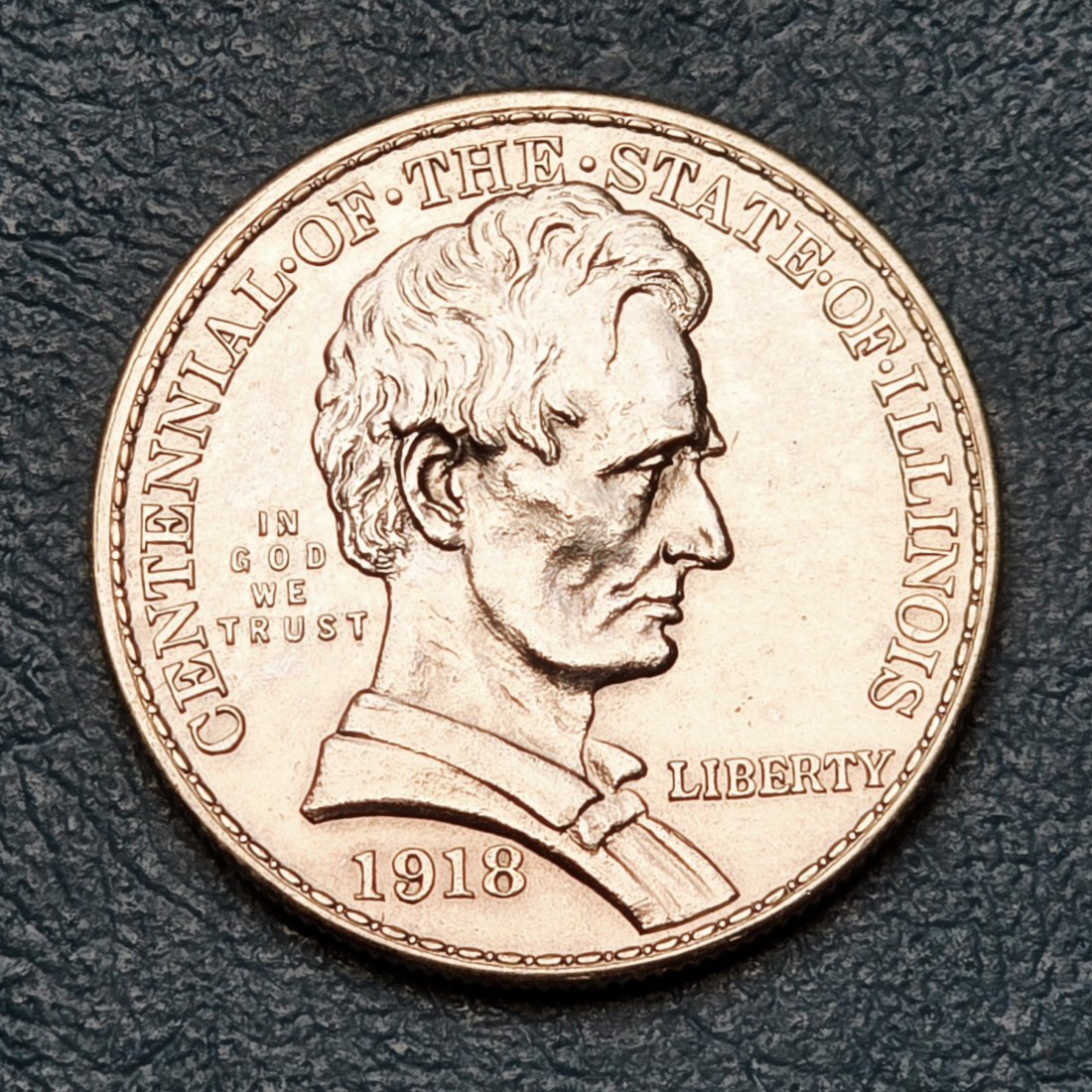  Half Dollar Commemorativ USA Sondermünze Lincoln Illinois 1918   