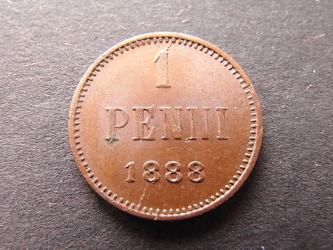  Finnland 1 Penniä 1888 unc Alexander III.   