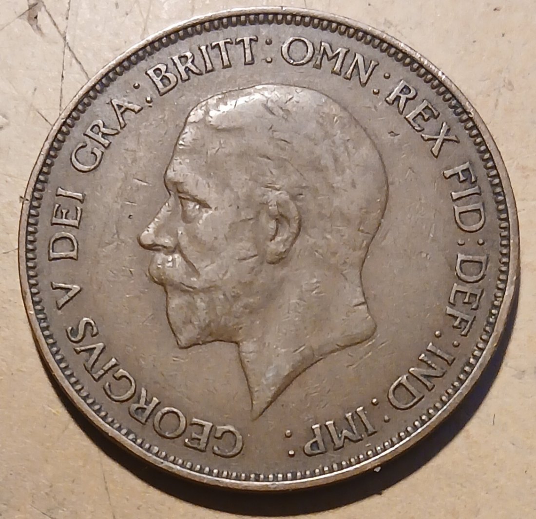  One Penny 1935 König George Bronze   