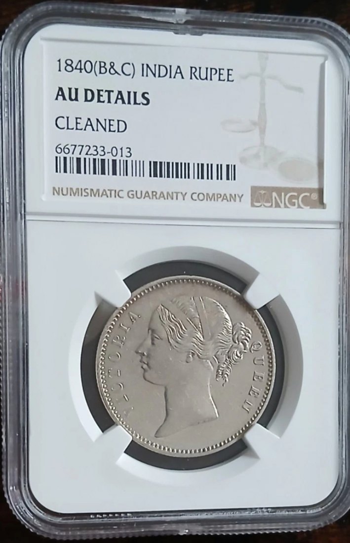  1 Rupie Britisch Indien 1840 NGC Silber   