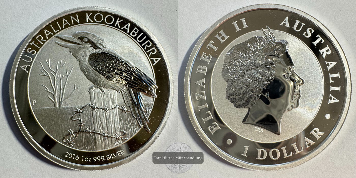  Australien 1 Dollar 2016 Kookaburra  FM-Frankfurt KM#3238.1 Feinsilber: 31,1g   