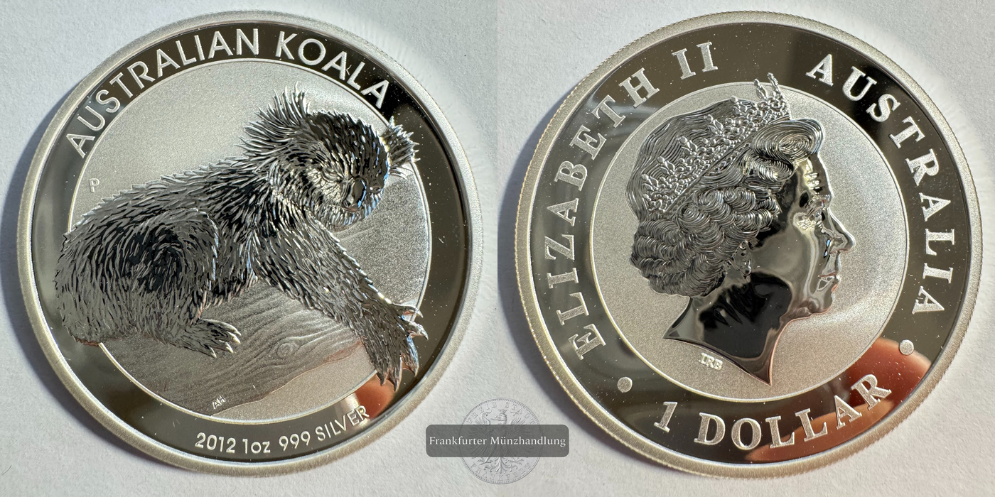  Australien 1 Dollar 2012 Koala FM-Frankfurt KM#1840 Feinsilber: 31,1g   