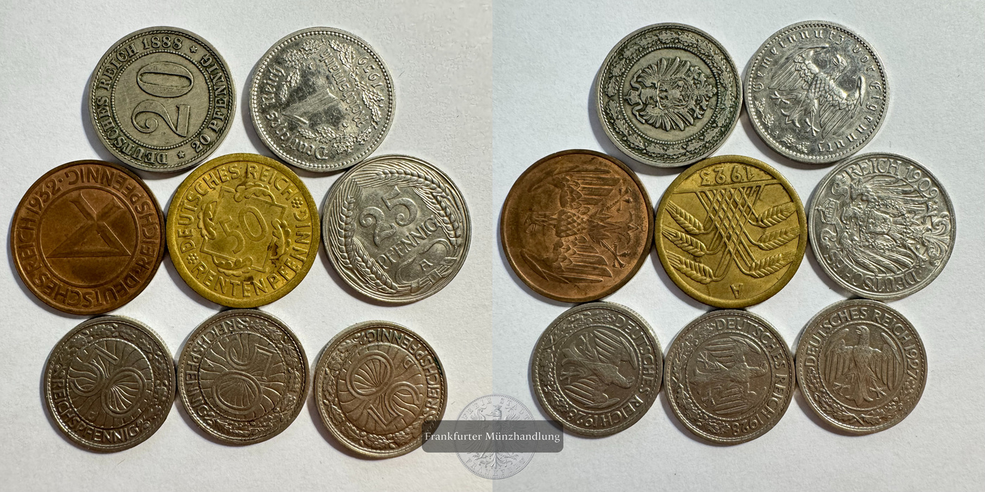  LOT: Div. Münzen aus der Weimarer Republik FM-Frankfurt Unedles Metall: 35,42g   