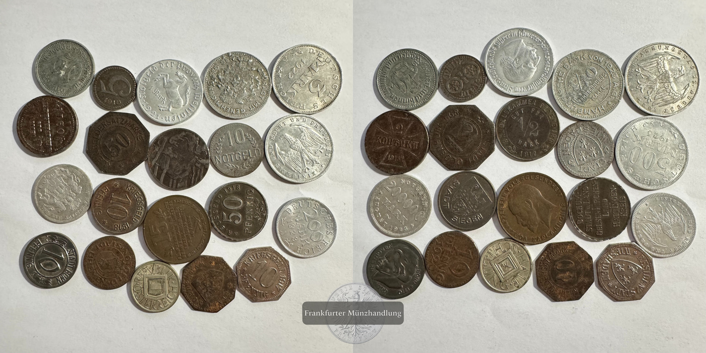  LOT: Notgeld FM-Frankfurt Div. Materialien: 59,89g   