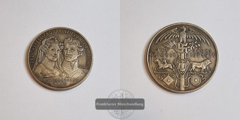  Deutschland Medaille 125 Jahre Oktoberfest 1935 FM-Frankfurt   