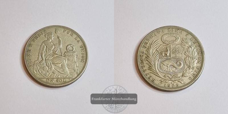  Peru  1 Sol  1923  FM-Frankfurt  Feinsiber: 12,5g   