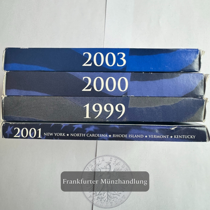  US 4x Mint Proof Set 50 State Quarters div. Jg. FM-Frankfurt CuNi   