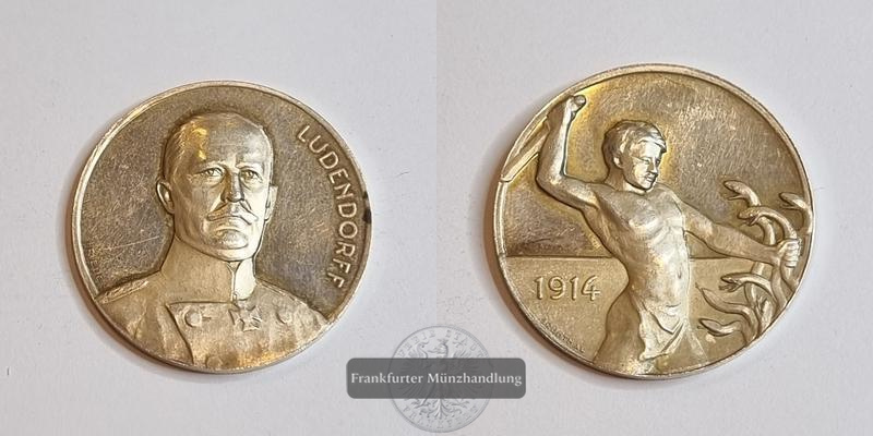  Deutschland Deutsches Reich Medaille Erich Ludendorff FM-Frankfurt Feinsilber: 14,24g   