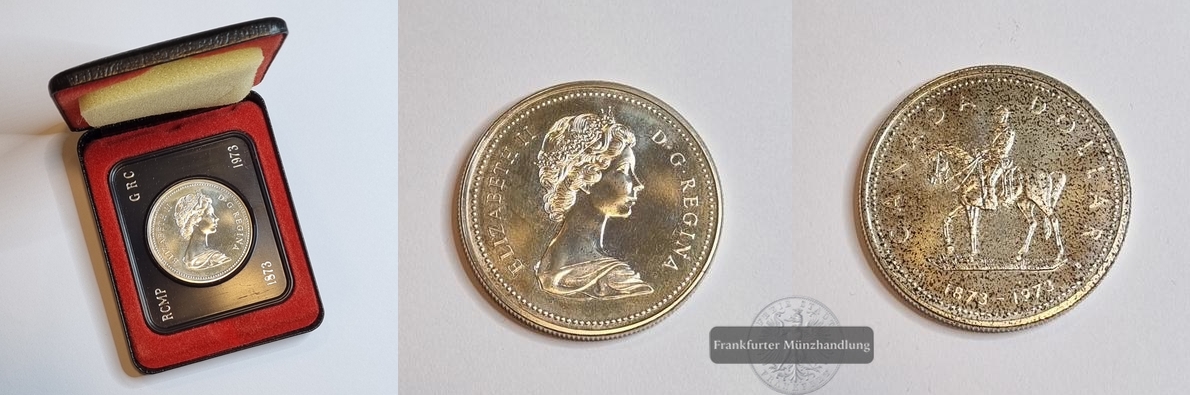  Canada 1 Dollar 1973 Mounted Police  FM-Frankfurt   Feinsilber: 11,66g   