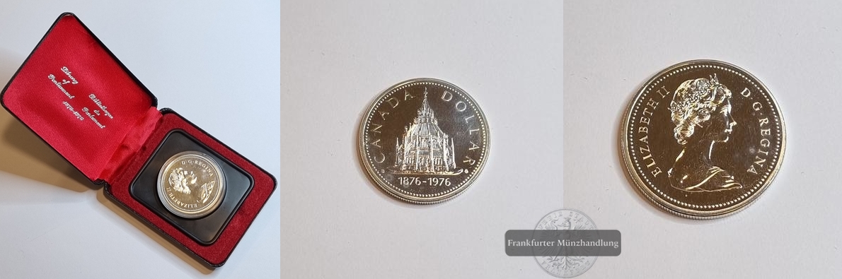  Kanada 1 Dollar 1976 Parlamentsbibliothek KM#106 FM-Frankfurt Feinsilber: 11,65g   
