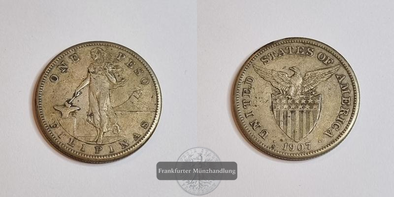  Philippinen (USA) 1 Peso 1907 FM-Frankfurt Feinsilber: 16g   